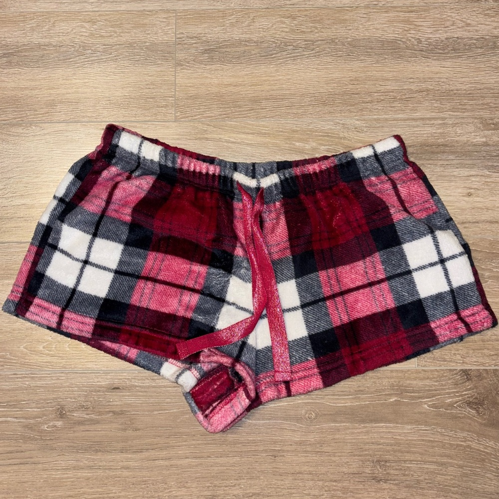 Fuzzy Plaid Pyjama shorts